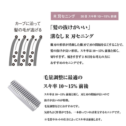 DEEDS GTZ630R Thinning Shears – 30 Teeth R Blade (6.0 inch / Approx. 10–15% Thinning Ratio)