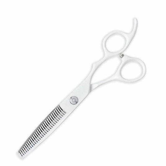 DEEDS GTZ630R White Thinning Shears – 30 Teeth R Blade (6.0 inch / Approx. 10–15% Thinning Ratio)