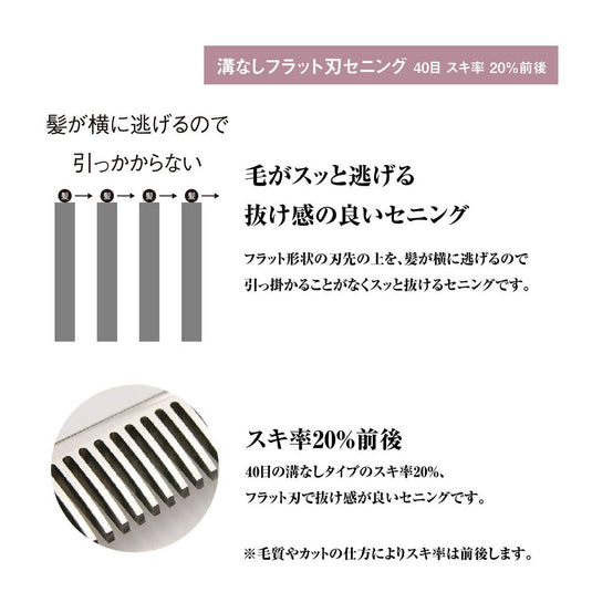 DEEDS XXB640I Thinning Scissors 40 Teeth, Flat Blade (6.0 inch / Approx. 20% Thinning Rate)