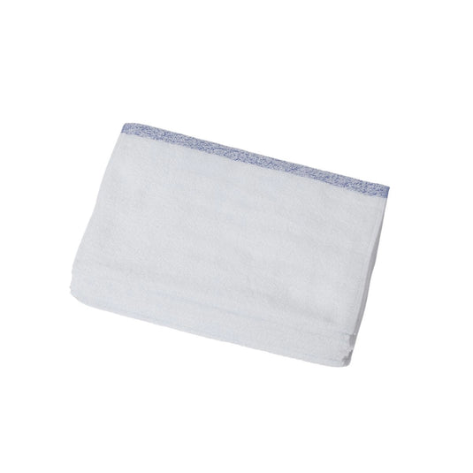 Blue-Line Towel (34×90 cm, 240 momme, 12-Pack, White)
