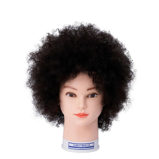 Training Wig CURLY BG411R [For Straightening &amp; Relaxer Training / 100% Human Hair]