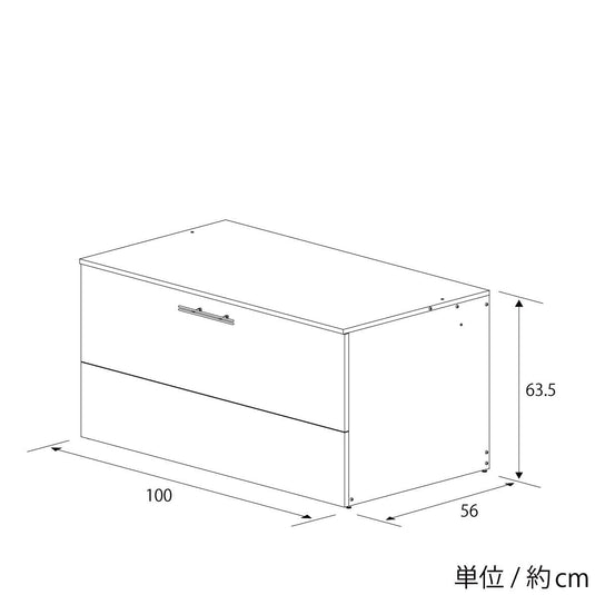 Galvanised Steel Waste Storage Box W100xD56 cm