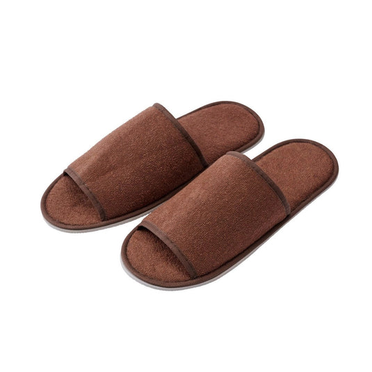 Easy-Wear Fluffy Knit Slippers, 1 Pair (Dark Brown)