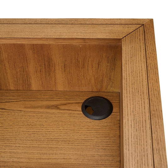 Ash Wood Reception Counter W900 - Natural Wood Grain