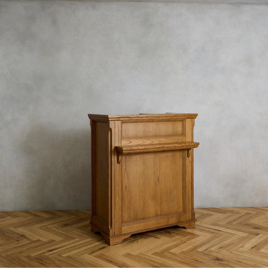 Ash Wood Reception Counter W900 - Natural Wood Grain