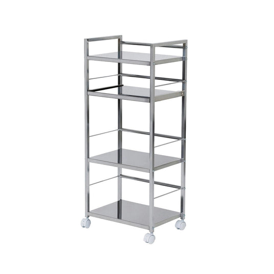 Stainless Steel Shelf Trolley with Sliding Tray - Made in Japan