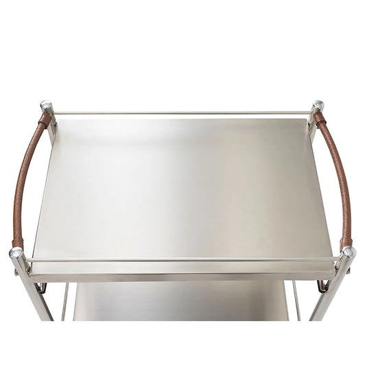 Stainless Steel 4-Tier Wagon with Sliding Tray (Made in Japan / Pre-Assembled)