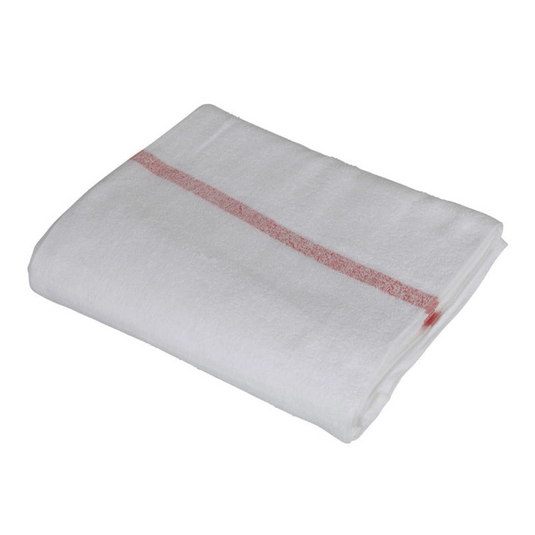 Maruharu Hiba Antibacterial Red-Line Towel (34×90 cm, 240 momme, 12-Pack, Made in Japan)