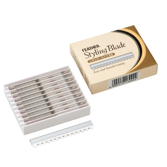 FEATHER Styling Blade Regular Type EX (10 Blades × 5 Packs, with Disposal Case)