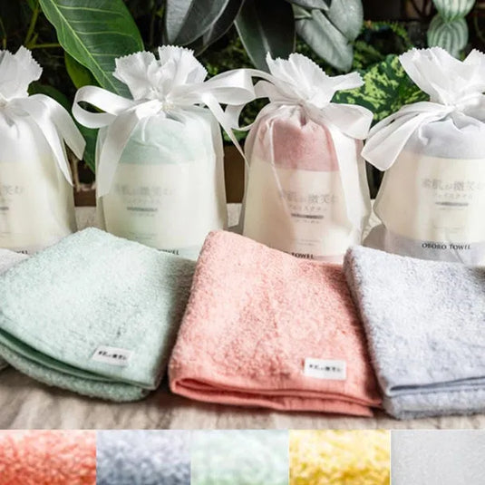 "Bare Skin Smile" Face Towel (30x85cm) - Japan Atopic Dermatitis Association Recommended Product - Available in 5 Colors