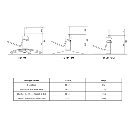 Multifunctional Reclining Chair HD-016S - Available in 3 Colours & 6 Base Styles