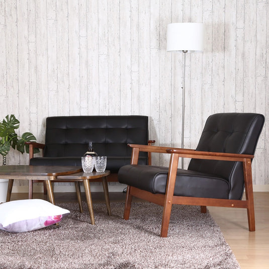 Friends Bi-Cast PU Sofa DBR 1-Seater (71156)